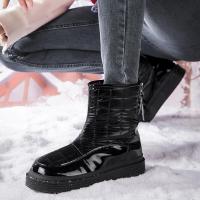 尘贺 冬季加绒棉靴新款甜美女靴休闲马丁靴防滑雪地靴防溅水保暖棉鞋女