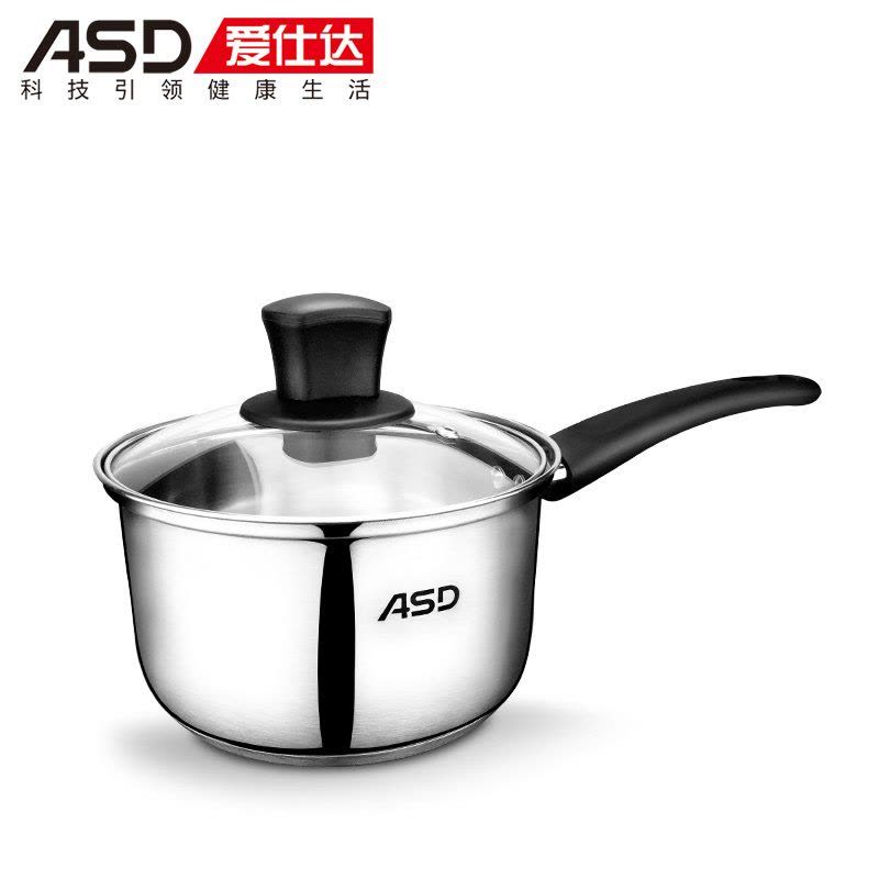 爱仕达奶锅304不锈钢16cm无涂层小奶锅宝宝辅食锅燃气灶电磁炉通用 G1916奶锅图片