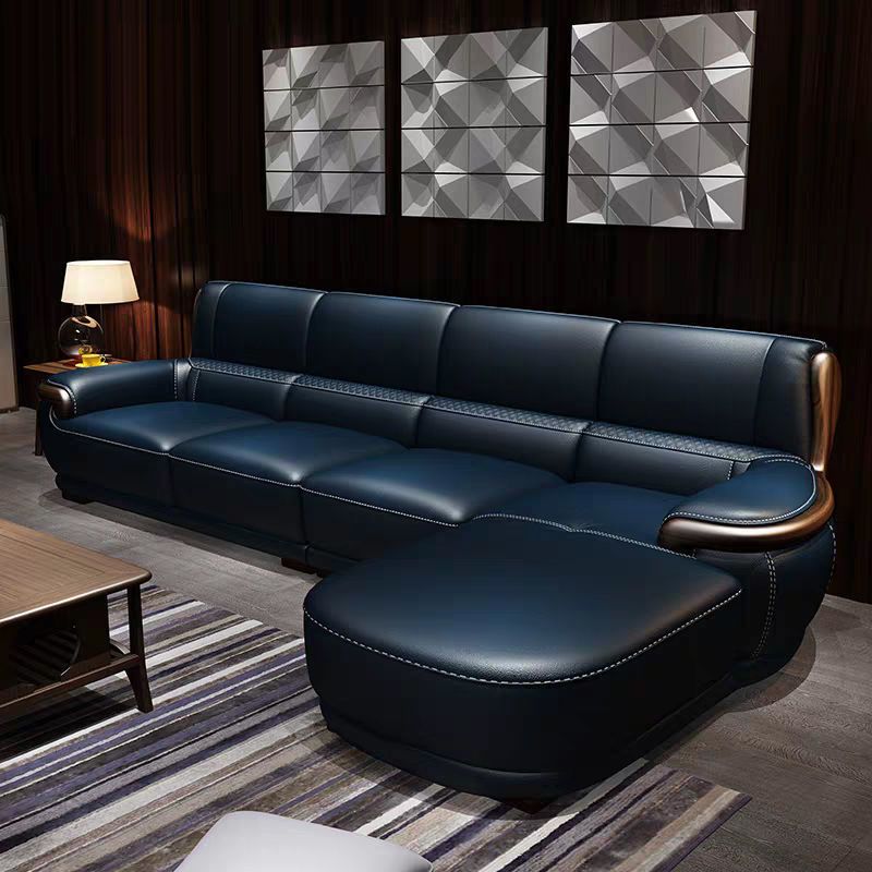 北欧真皮沙发大小户型客厅意大利头层牛牛皮高端实木转角整装组合