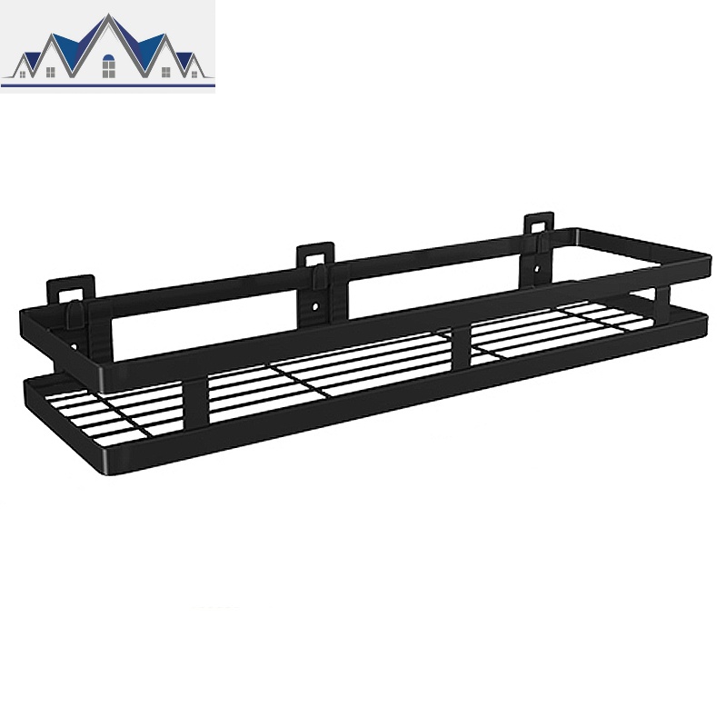 黑色304不锈钢厨房调味料架免打孔墙上置物架壁挂式转角收纳架子_858高清大图