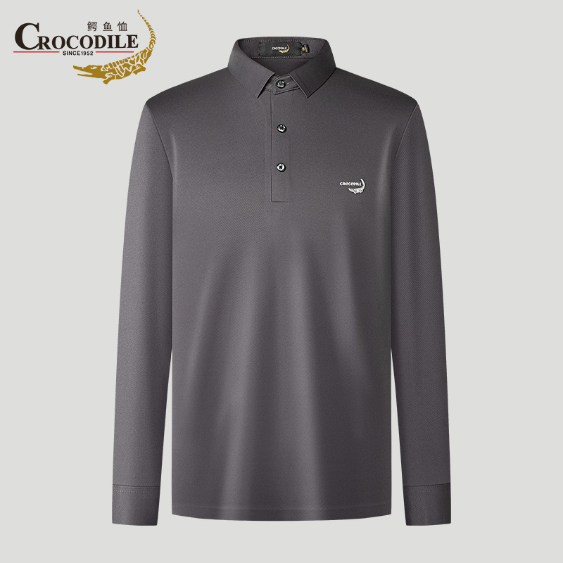 鳄鱼恤CROCODILE 男士POLO衫翻领长袖T恤爸爸父亲上衣高清大图