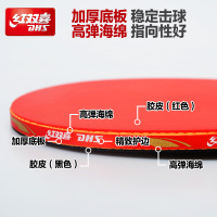 红双喜(DHS)乒乓球拍成品拍横拍直拍初学者双面正反胶碳素底板轻便单双拍2只装