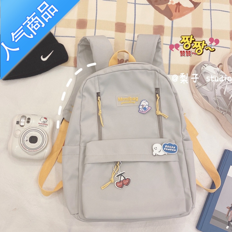 封后高中生书包女大学生ins日系韩版原宿ulzzang简约双肩包电脑背包学生书包
