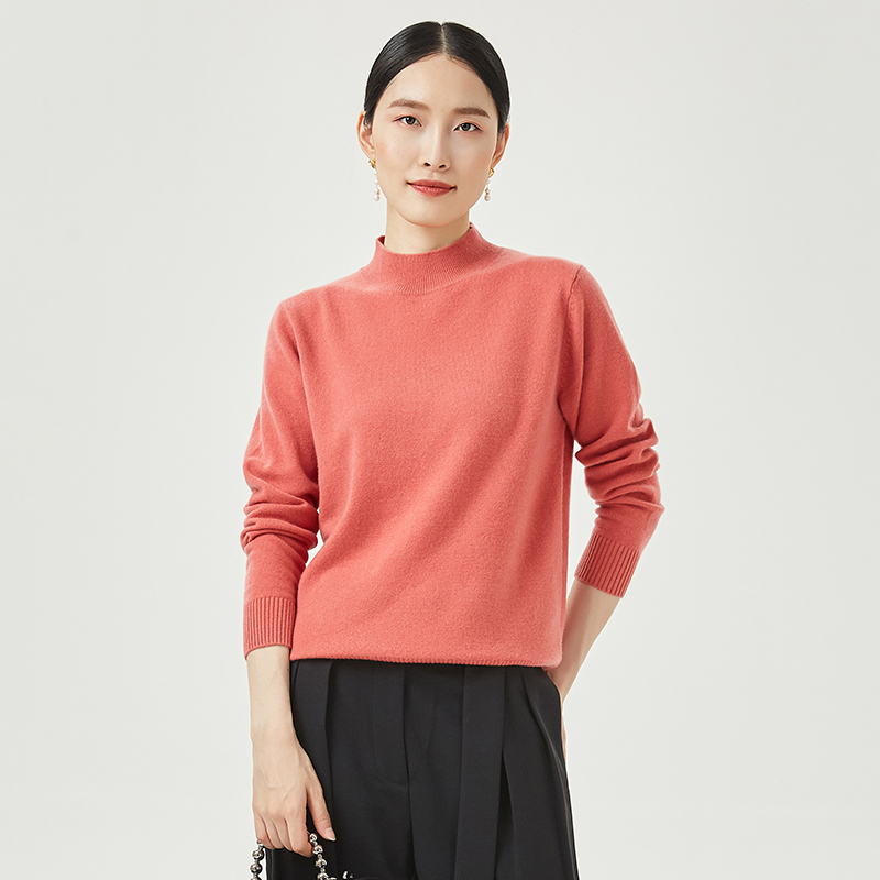 恒源祥羊毛衫男纯羊毛加厚冬季本命年大红色毛衣女打底情侣装