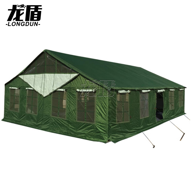 龙盾 大型连排用野营2006-72型餐厅帐篷炊事食堂7.2x10x1.95x3.63m绿色