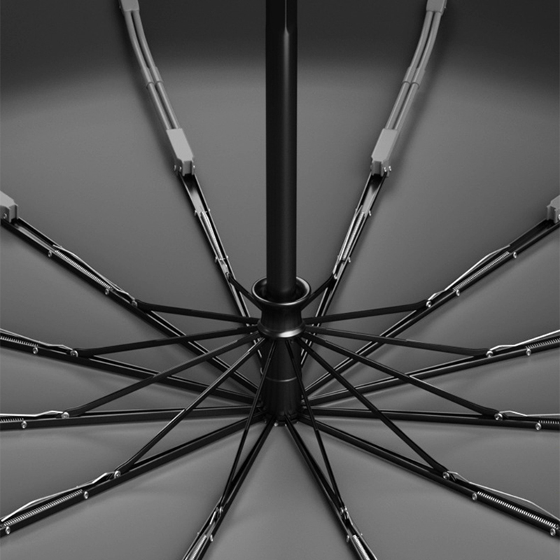 耀家坤 商务三折自动雨伞黑胶雨伞 12骨双龙骨/把高清大图