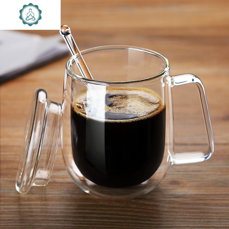 杯双层隔热早餐牛奶杯可爱透明男女办公杯茶杯马克杯封后单杯玻璃杯