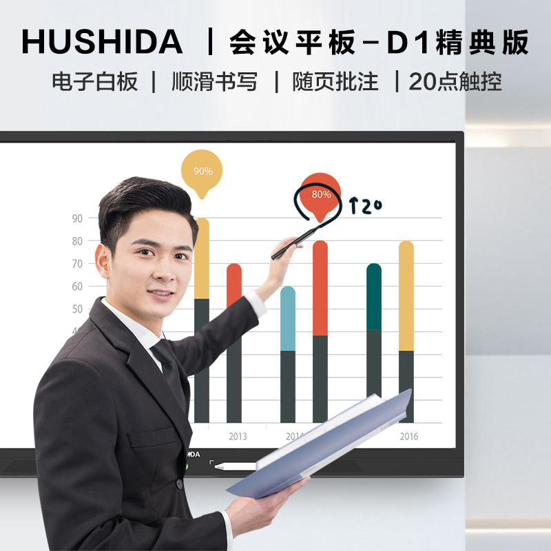 互视达(HUSHIDA)55英寸会议平板一体机电子白板4K防眩光教学培训触摸触控智慧屏 安卓/2G/16G CW-HYCM-55