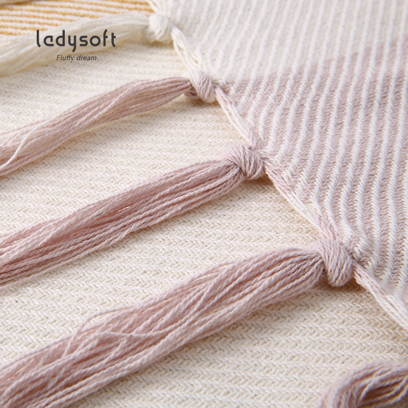 ladysoft御棉堂 夏季英卡混色棉毛毯全棉针织毛巾毯130*150cm午睡盖毯纯棉披肩床上用品
