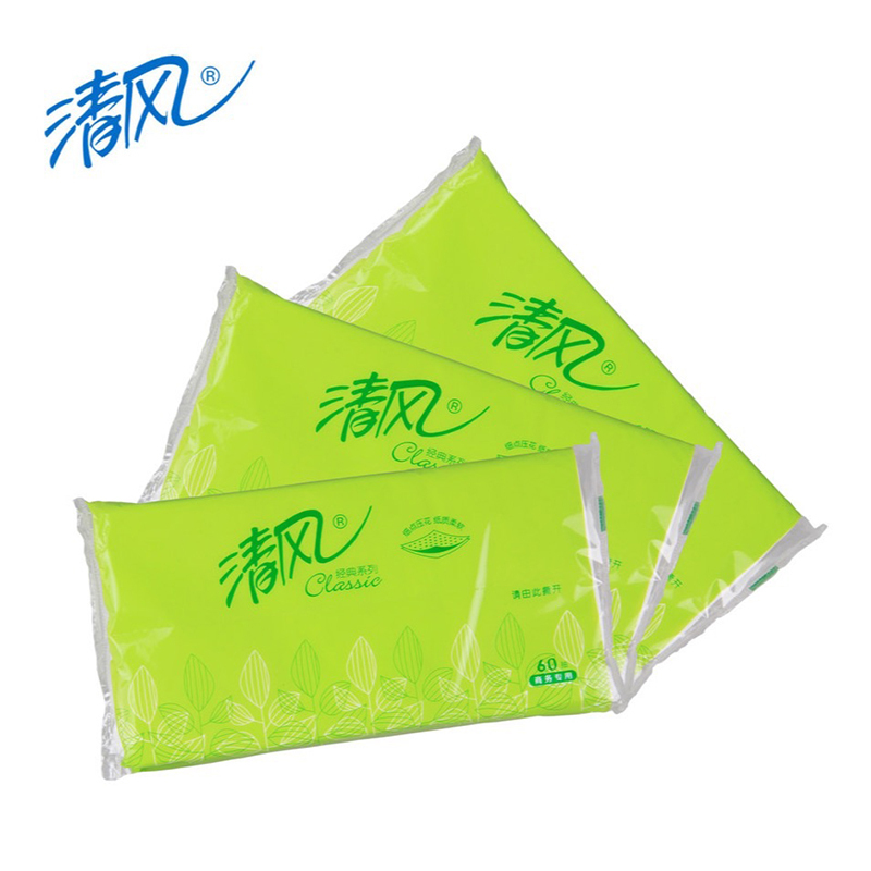 清风抽纸BR10A 抽取式面巾纸2层大规格60抽*包 100包/箱(整箱销售)