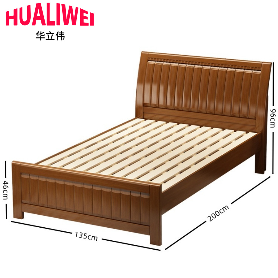 华立伟木质床多规格高清大图