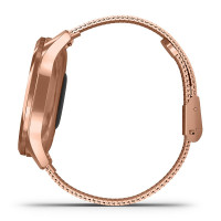 佳明(GARMIN)GarminMove Luxe 黑色表盘玫瑰金米兰尼斯表带 智能通知心率支付触屏指针式智能腕表轻奢版