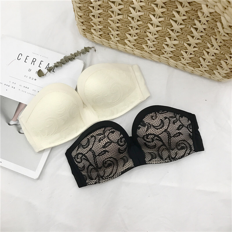 韩蕾丝内衣胸罩无肩带文胸隐形拢无痕胸贴婚纱礼