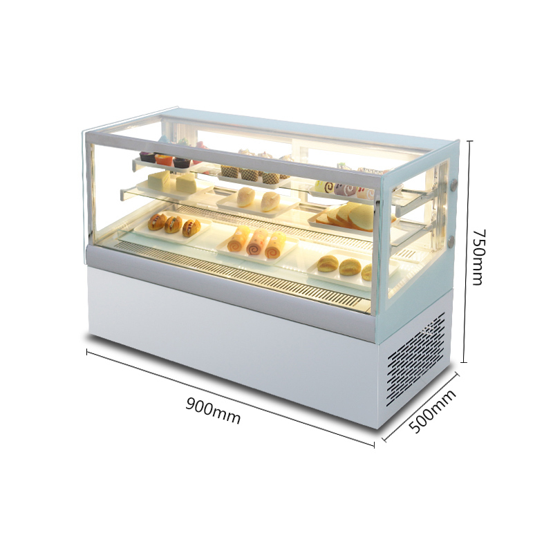 Lecon/乐创 0.9米台式(黑/白)(弧形/直角)蛋糕柜1展示柜商保鲜冷藏熟食柜卤菜LC-DDG05商用冷藏展示柜高清大图