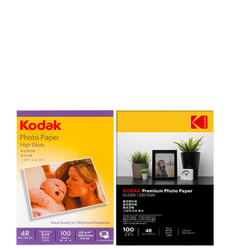 KODAK柯达 4R/6英寸 230g高光面照片纸/喷墨打印相片纸/相纸 100张装 4027-316