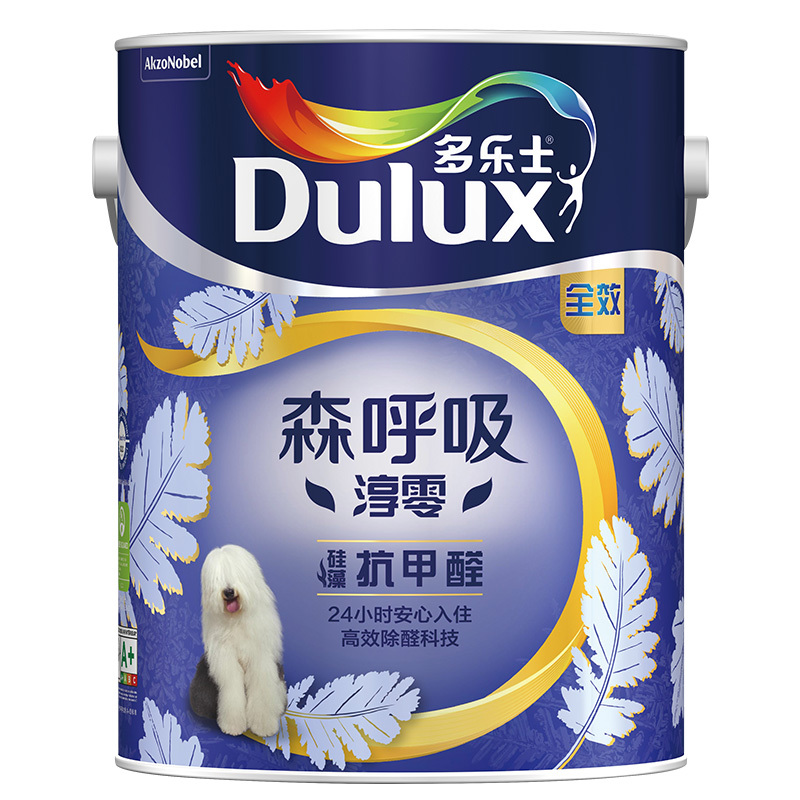 多乐士(Dulux)森呼吸淳零无添加硅藻抗甲醛全效内墙乳胶漆 油漆涂料 墙面漆A8210白色5L