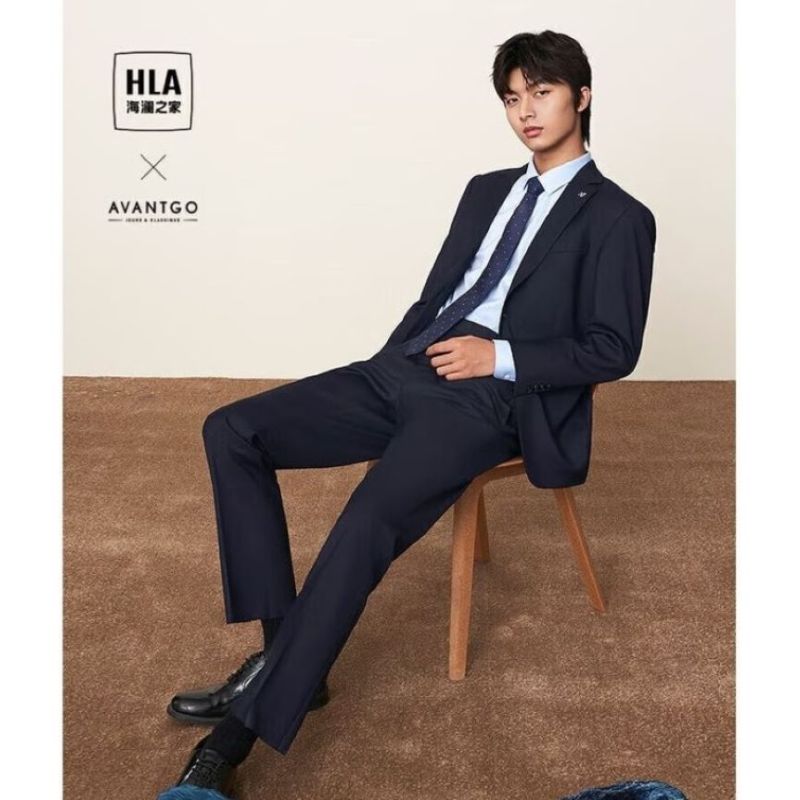 海澜之家(HLA)西服套装商务经典系列西装套装藏青 S 170/92B(46B)
