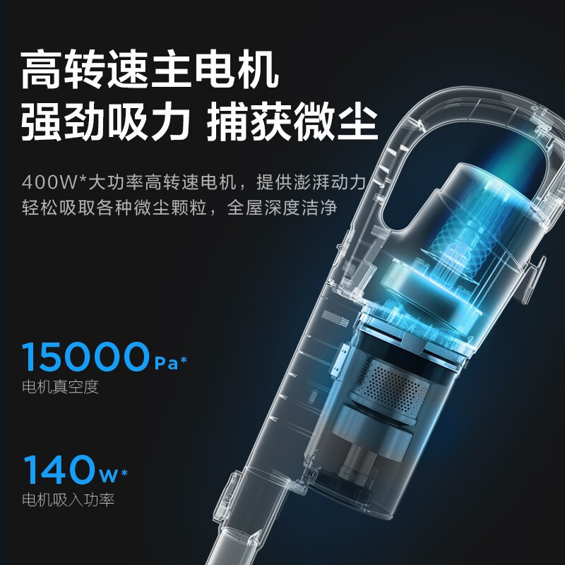 美的(Midea)吸尘器U2 家用手持立式有线吸尘器 二合一强劲吸力 白色 四重过滤 一键拆卸 低噪轻音 400W功率高清大图