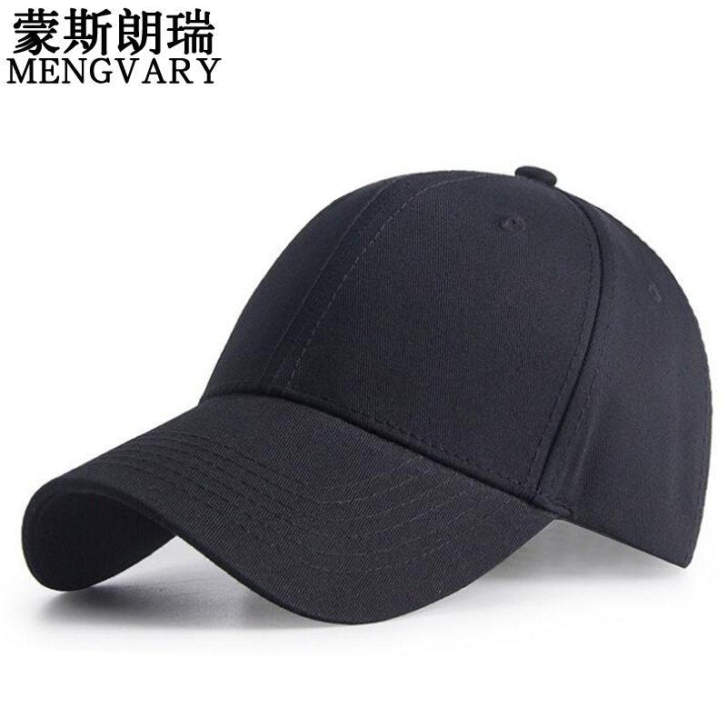 蒙斯朗瑞 帽子男春夏季韩版潮运动棒球帽光板加长帽檐防晒鸭舌帽女户外休闲百搭遮阳帽 黑色（标准帽檐）