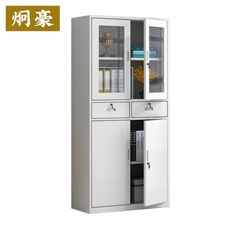 炯豪 文件柜铁皮柜档案柜大器二斗对开门 对开门