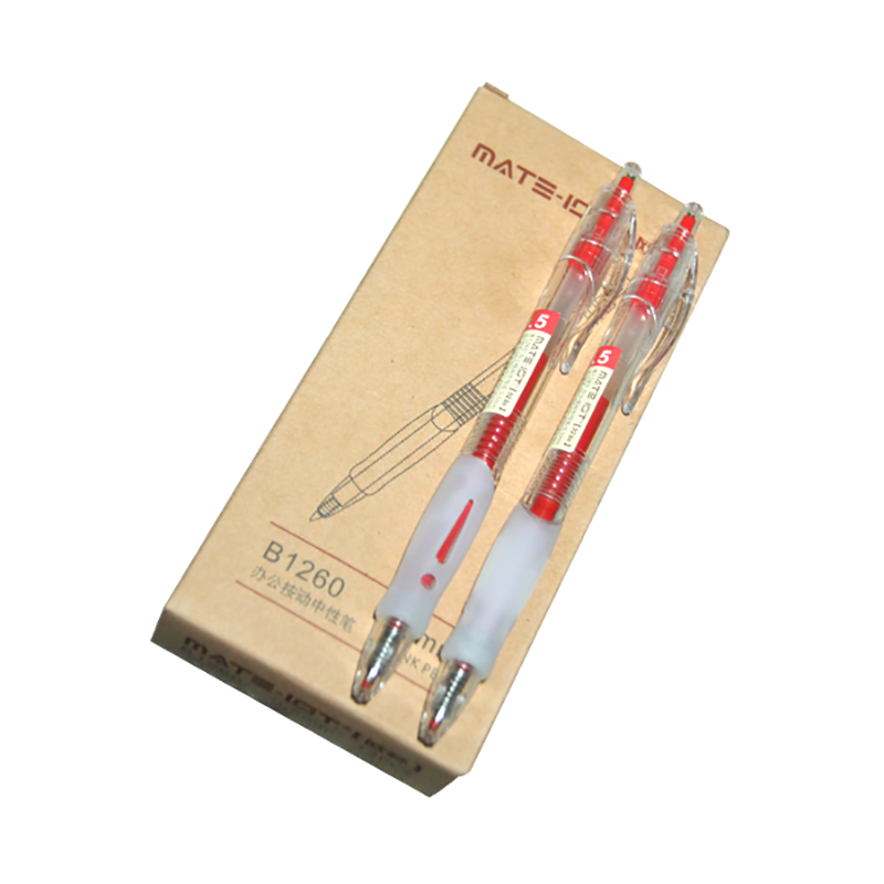 欧标 MATE-IO B1260 韩款小清新中性笔0.5mm黑色办公签字按动水性笔学生用笔