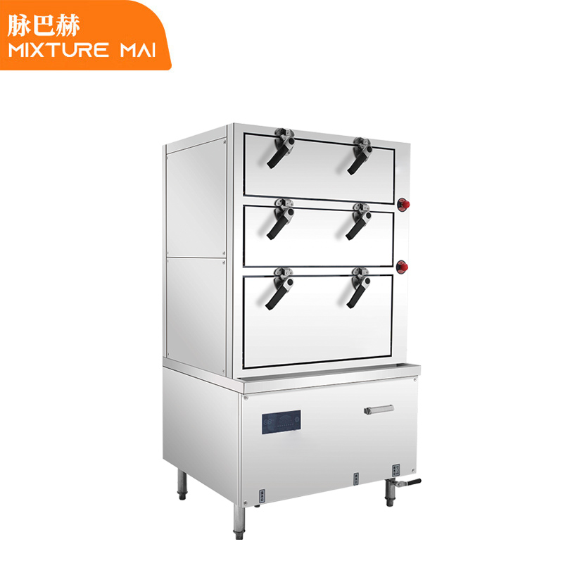 脉巴赫 商用豪华型三门 30KW/380v 海鲜电蒸柜蒸饭车 大型智能蒸煮柜酒店餐饮设备MBH-YCDC-SMHXZGJ