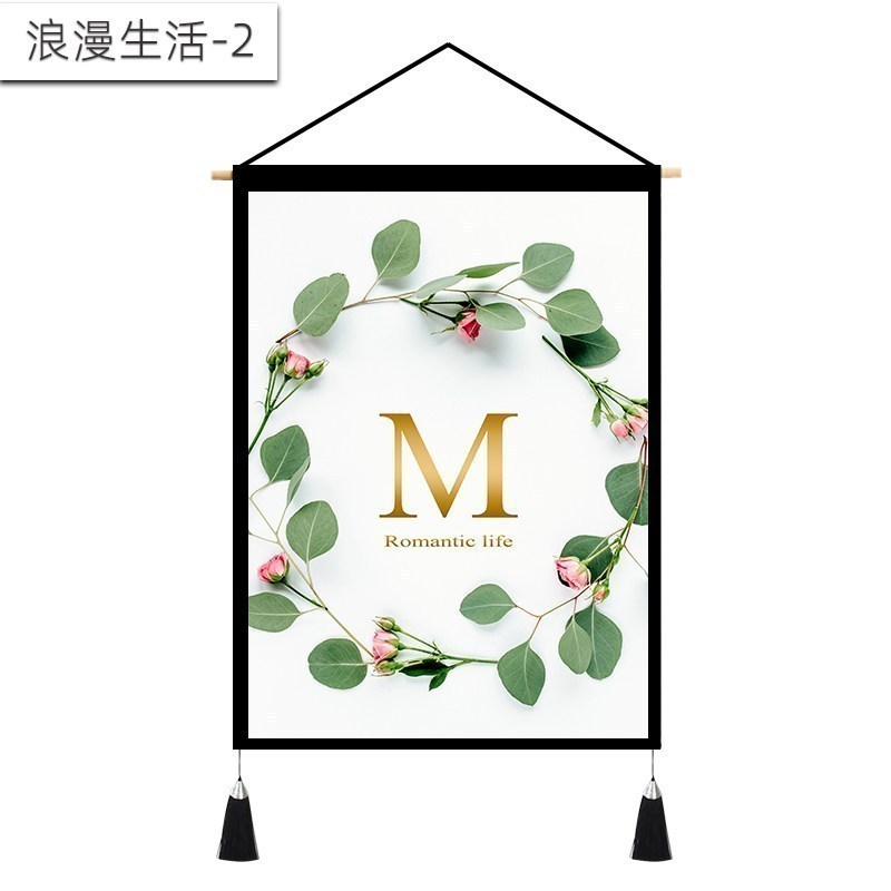北欧挂画布艺墙布挂布背景布挂毯三联装饰画 客厅卧室房间床头 浪漫生活-2 （麻）宽45cm*高65cm