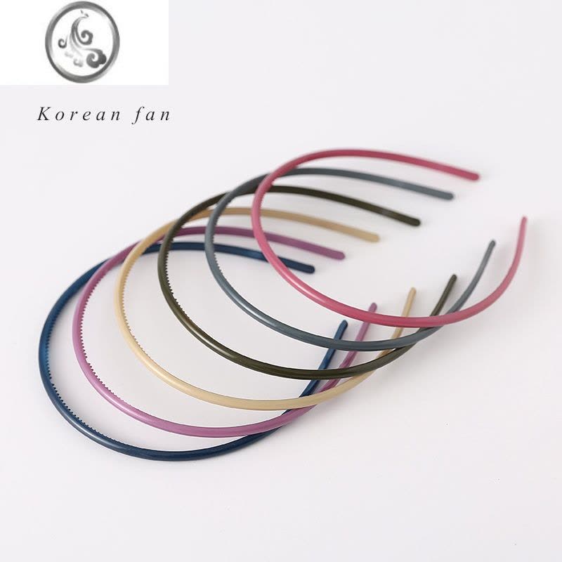 JiMi日系简约糖果色树脂发捆发箍女洗脸防滑压发莫兰迪色头箍发卡头饰图片