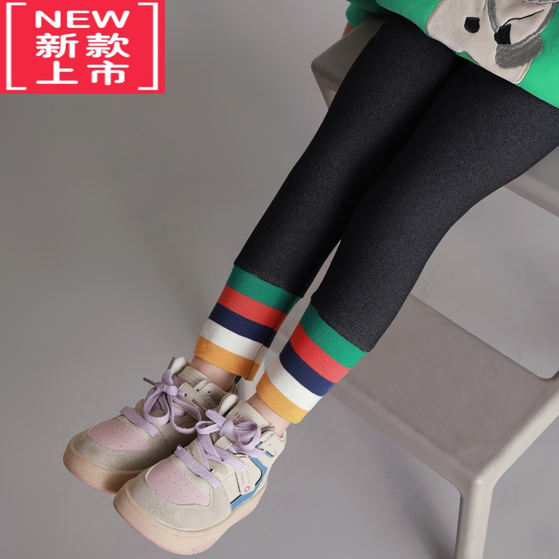 可莉允陈大猪女童加绒打底裤2022冬装新款儿童女宝宝洋气外穿保暖长裤厚保暖裤
