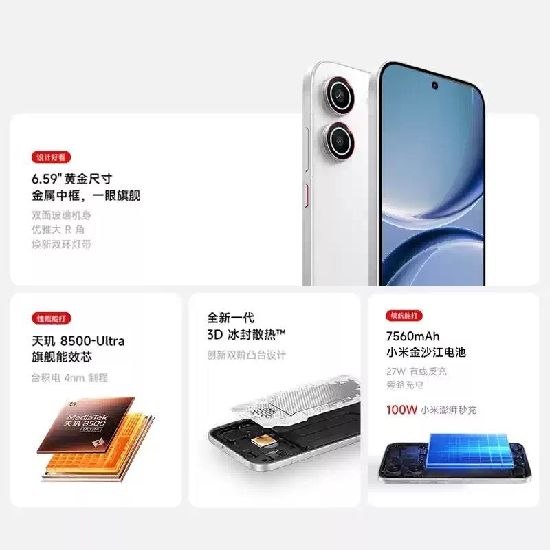 小米REDMI Turbo 5 暗影黑 12GB+256GB 天玑8500-Ultra性能芯 7560mAh大毫高清大图