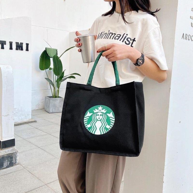 橘子TT1599 帆布包女百搭带饭手提包托特包学生补课手拎包上班族饭盒袋便当包