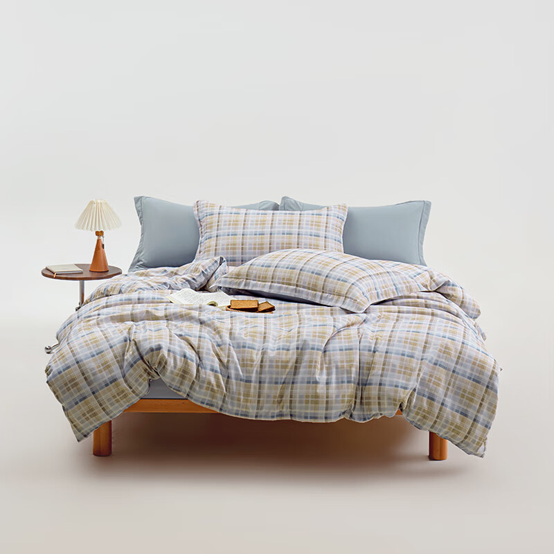 無印良品無印“纺品”磨毛绒四件套被套-200*230 MJ-T2020-8格律床品四件套床上用品