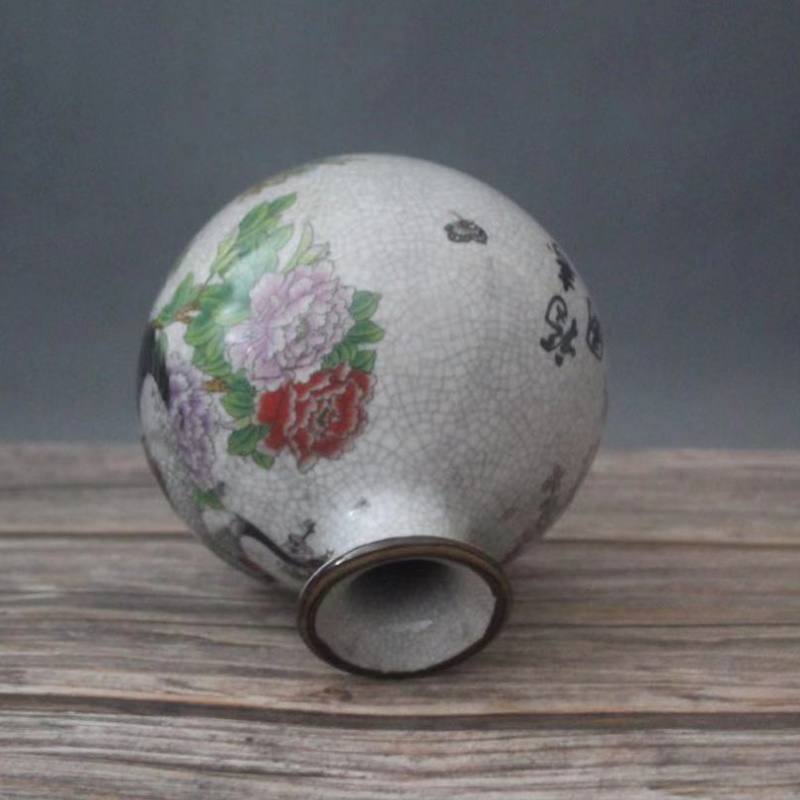 美帮汇景德镇仿古陶瓷乾隆粉彩福寿图石榴造型花瓶家居装饰展柜摆件高清大图