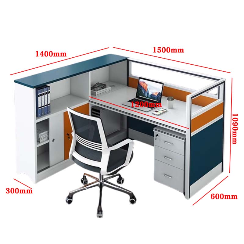 DXBG职员办公桌椅组合隔断屏风办公室卡座员工桌多人位电脑桌简约现代单人位含柜椅高清大图