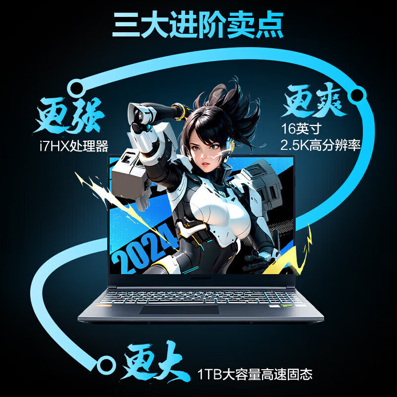 机械革命 旷世G16Pro 16英寸办公学习专业电竞定制游戏本笔记本电脑(i7-14650HX 32G内存 2TB固态 RTX4060 8G独显 240HZ 高色域 2.5K屏)