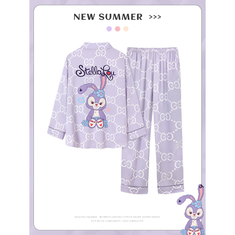 睡衣女春秋夏季长袖薄款2021年新款梭织纯棉家居服两件套装可外穿