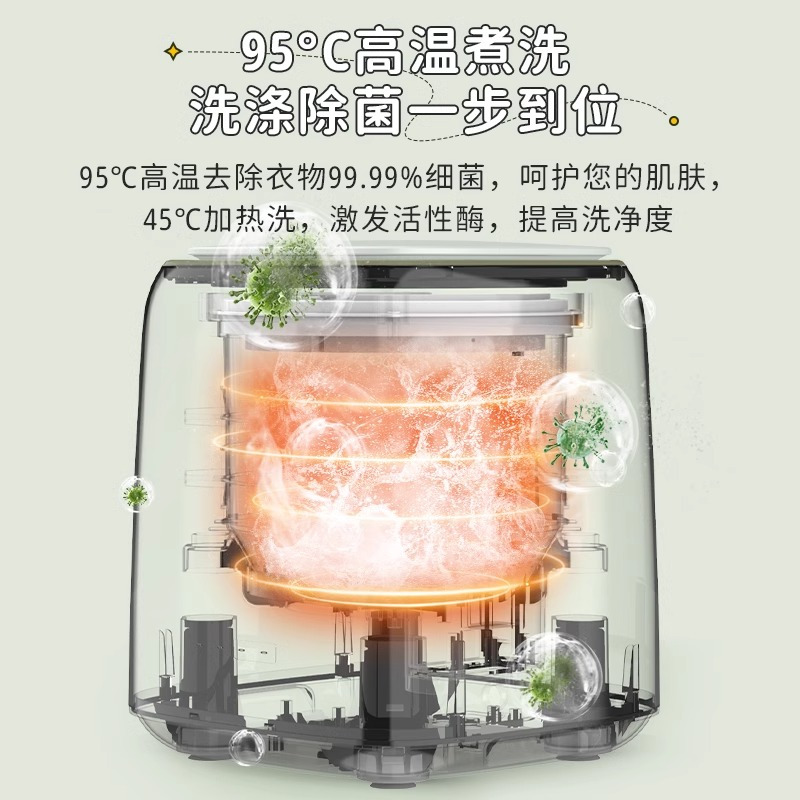 小鸭全自动0.7公斤洗脱一体 小型桌面款内衣内裤袜子 轻松洗 (高温煮洗杀菌除螨|一键脱水)高清大图