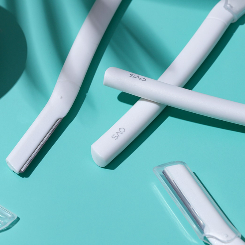 屈臣氏qvs2合1修眉刀2支装双头剃刀安全修整眉型剃眉刀双立人