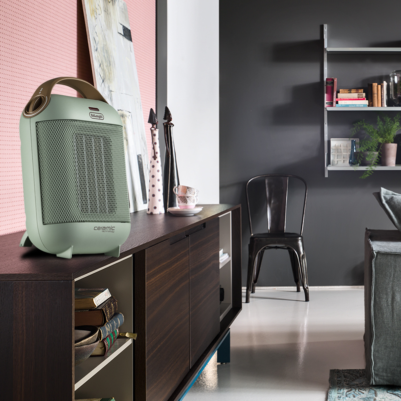 德龙(delonghi)陶瓷暖风机hfx30c18薄荷绿 新年礼物春节送礼家用迷你