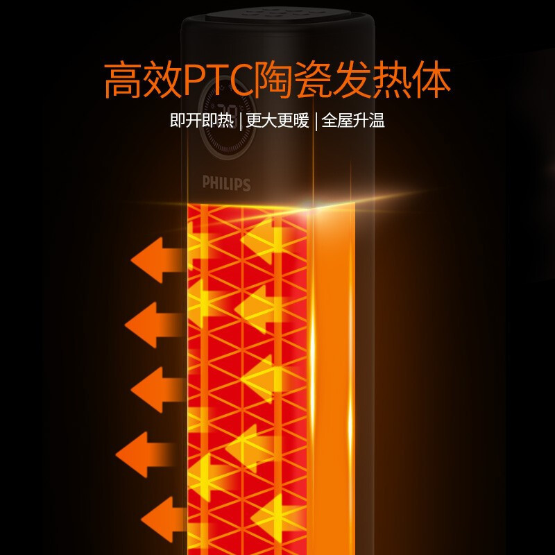 飞利浦(Philips) 取暖器家用暖风机浴室速热电暖气电暖风热风机卧室取暖轻音办公室节能暖风电暖器 AHR3164FS