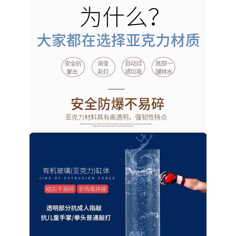 鱼缸客厅小型圆柱鱼缸立式金鱼水族箱亚克力免换水生态落地高清大图