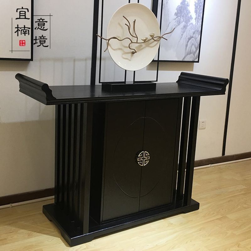 新中式玄关台实木供桌禅意古典条案简约现代案台客厅中堂家具定制