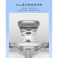 闪电客智能电动晾衣架家用阳台升降晒衣伸缩杆遥控室内自动烘干双杆 单功能ZK1921太空银()