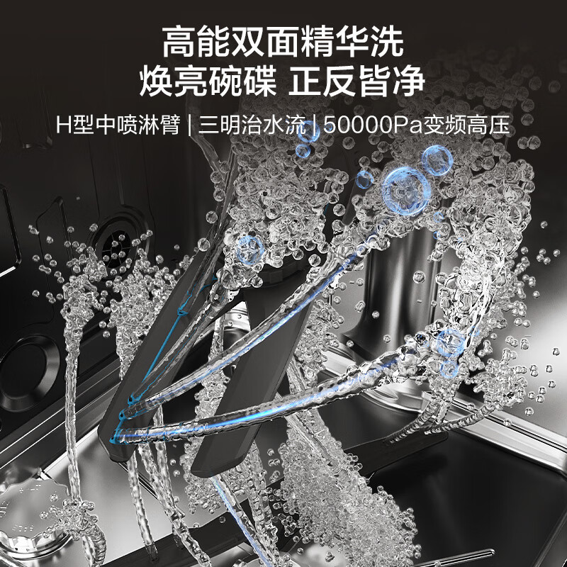 海尔(Haier)15套嵌入式双面洗洗碗机W5000S洗消一体6S全维精洗一级水效开门速干EYBW152266WEU1