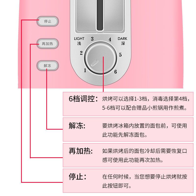 dsl-101多士炉吐司机早餐烤面包机家用全自动2片迷你土司机|橄榄绿