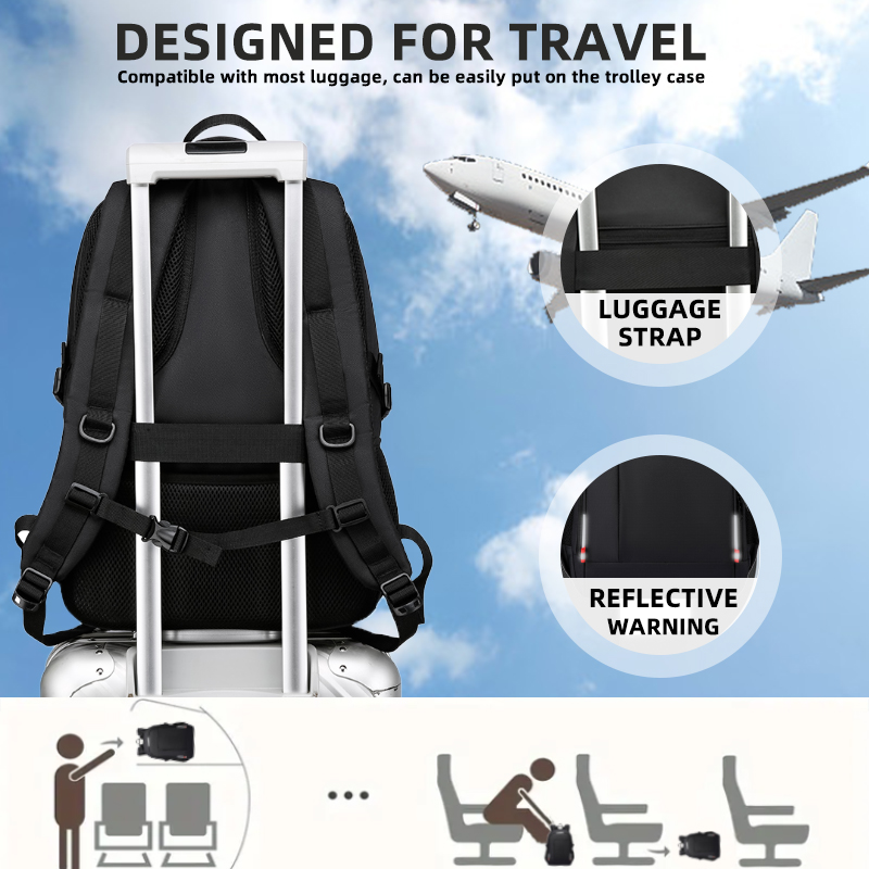 EZUOLA高端书包2023新款商务休闲男女背包多功能分区设计轻便耐磨高清大图