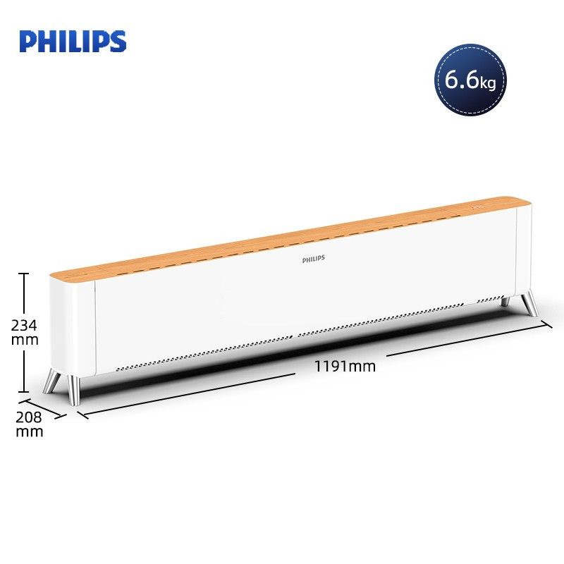 飞利浦(PHILIPS) 石墨烯踢脚线取暖器家用速热电暖风卧室客厅地暖式对流电暖气片移动地暖 AHR4226KS