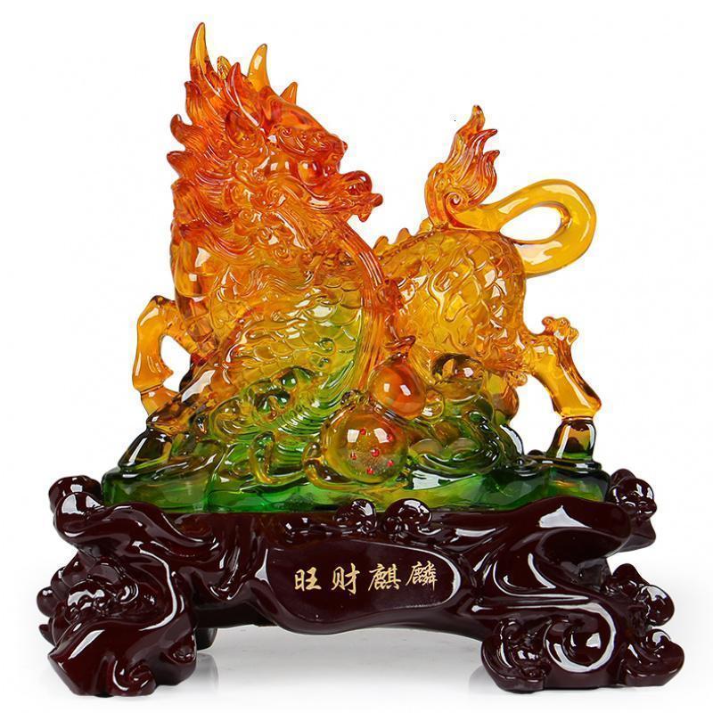 美帮汇摆件玉石一对琉璃客厅办公司运工艺品摆设礼品高清大图
