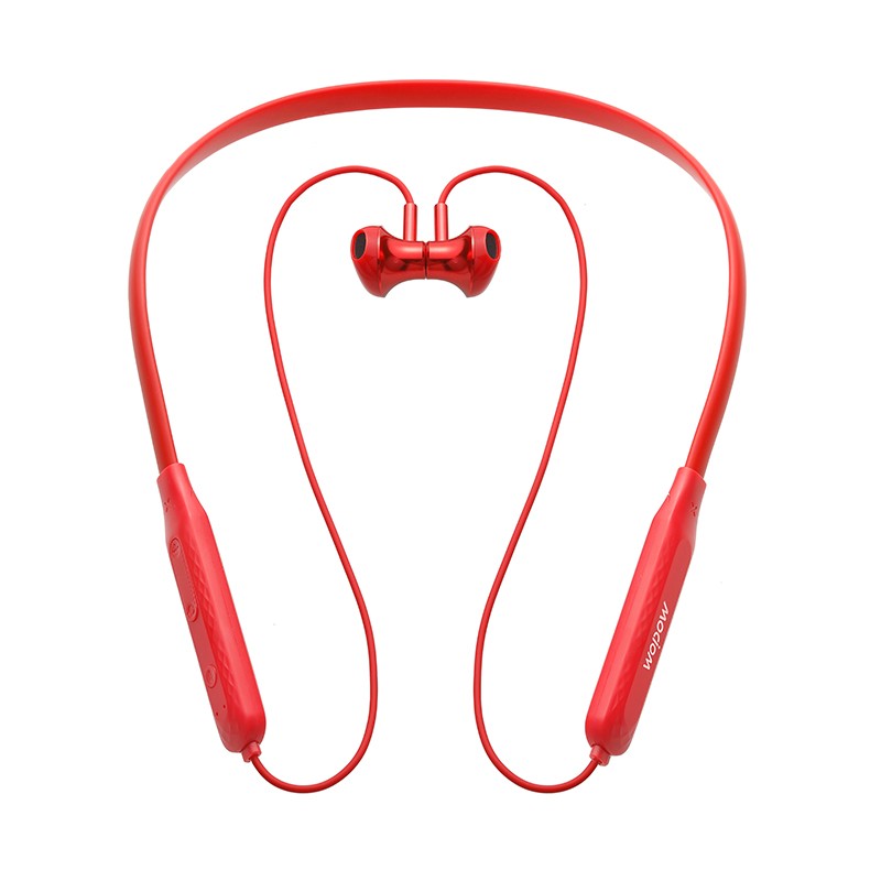 沃品(WOPOW)颈戴式运动蓝牙耳机 长续航挂脖耳机适用于安卓苹果 BT26P 红色
