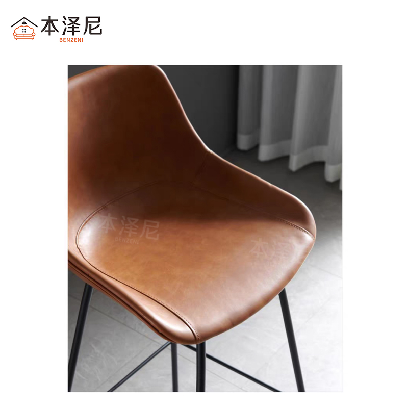 本泽尼 休闲吧台椅 HTYFN-BY43 435*360*1000mm 张高清大图
